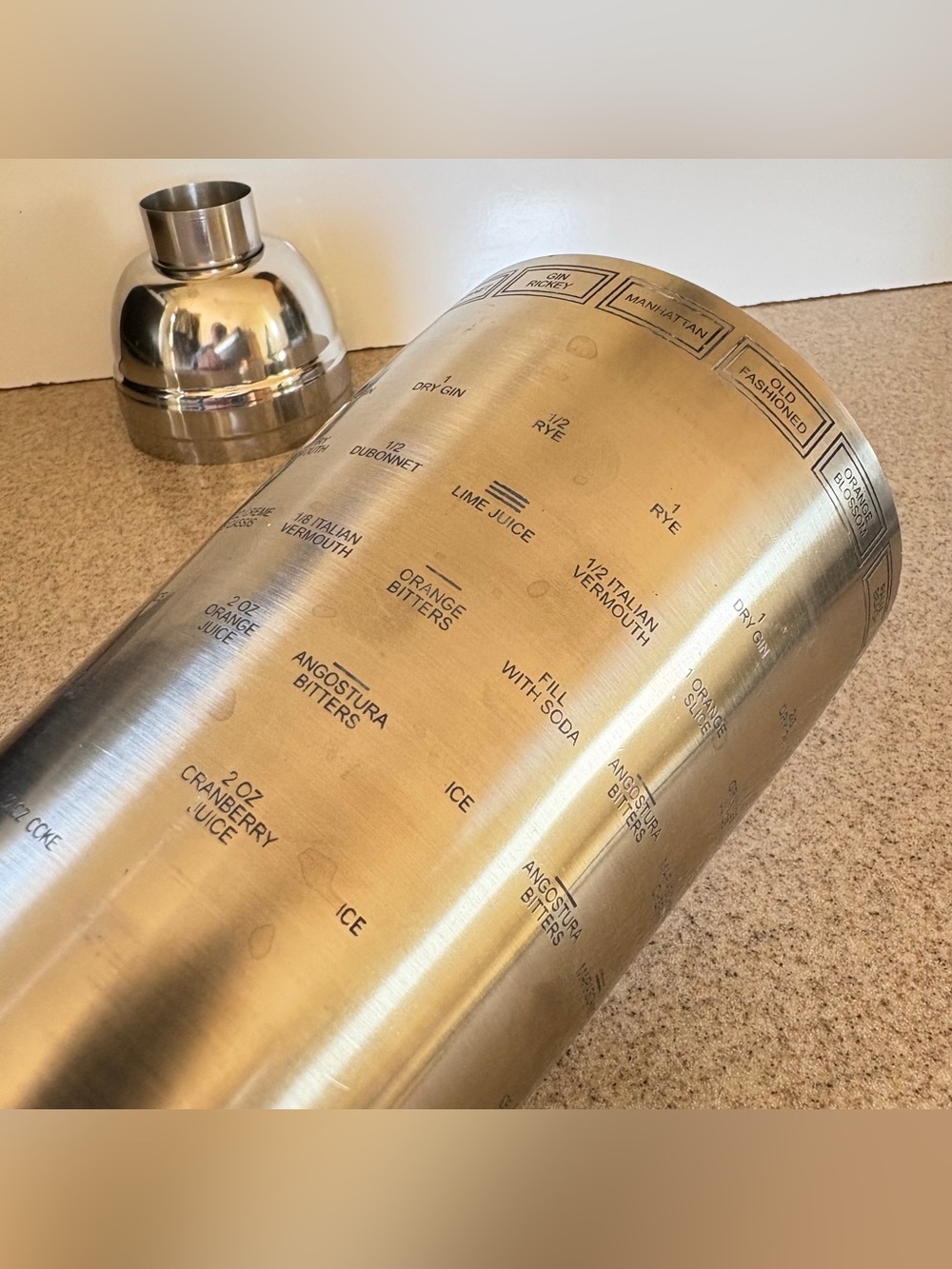 Stainless Steel Cocktail Shaker Mixer Drink Recipes